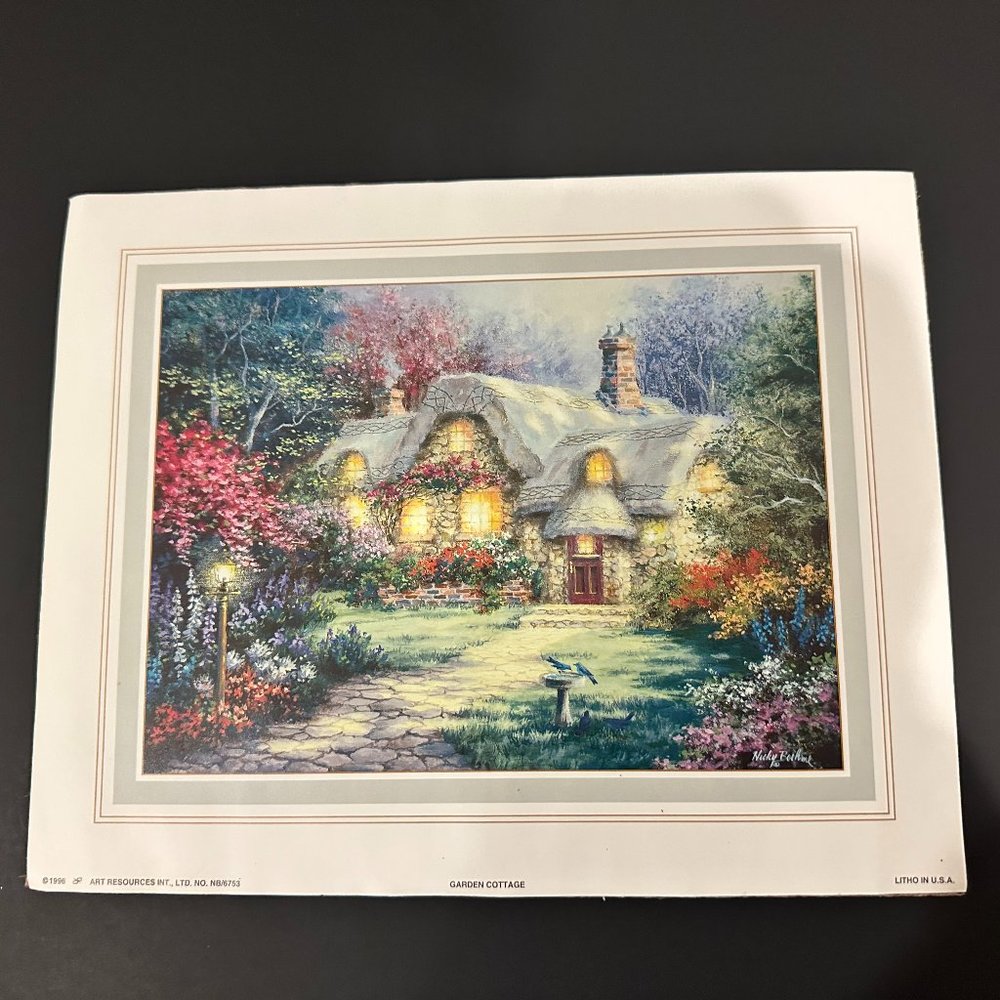 Artist Signed Nicky Boehme 1996 Art Print Or Litho / "Garden Cottage"